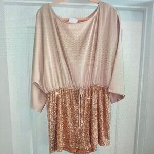 Elegant Gold Sequin Women's Top